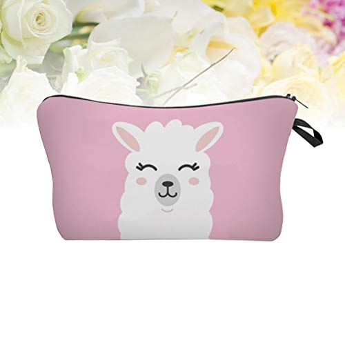 Lurrose 1 unidade de bolsa de maquiagem feminina bolsa cosmética impressão bolsa com zíper impermeáv