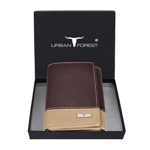 Image of URBAN FOREST Travis Brown /Beige Leather Wallet for Men