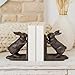 Remenna Decorative Book Ends Cast Iron Cute Bunny Bookends,Vintage Heavy Duty Book Ends for Shelves,Book Ends for Heavy Books, 5.3lbs