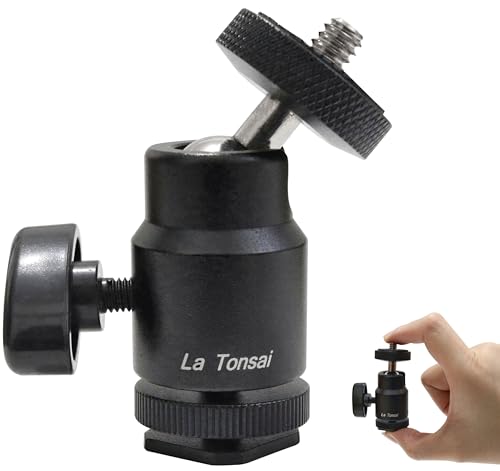 ボールヘッド 自由雲台 小型 1/4インチ ネジ 360度 パノラマ回転 ティルト 角度調整 三脚 カメラ 撮影グリップ ヘッド アダプター (LT-BH-RPG3)のサムネイル