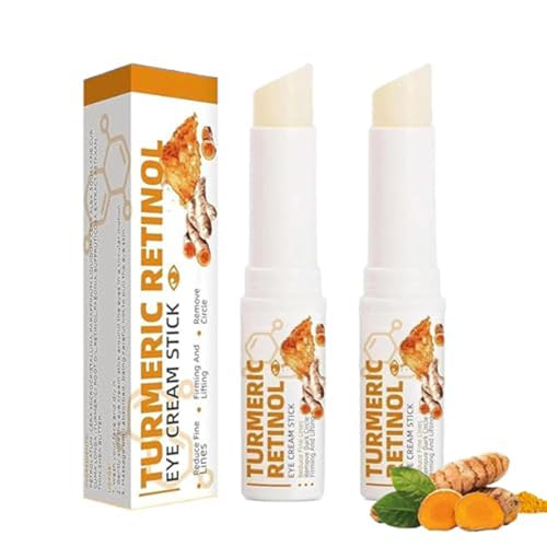 Lumibalm Augenbeutel, Kurkuma-Augencreme-Stick, Kurkuma-Retinol-Augenstift, Lumistick für Tränensäcke, Lumi-Stick für Tränensäcke, Augenbalsam-Stick, feuchtigkeitsspendend (2 Stück)