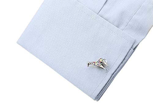 MRCUFF Giraffe Rainbow Colors Pair Cufflinks in a Presentation Gift Box & Polishing Cloth3