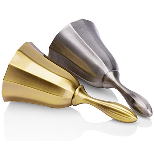 Bronze Bells Silver Hand Bell For Wedding Ringing Loud Reception Dinner Hotel Classroom For Adults Seniors Kid Counter Hall Table Loud Bells #TOP2