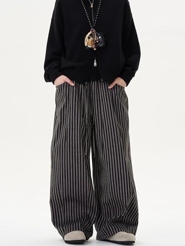 GUOYUXIAO Men's Jeans Washed Work Pants Loose Fit Trouser for Men4