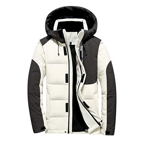 Fashion Men s Autumn Winter Casual Coat Pocket Button Thermal Leather Jacket Top White