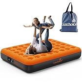 Luxchoice Air Mattress with Built-in USB Rechargeable Pump Camping Inflatable Mattress Portable Blow up Mattress Air Bed Guest Bed for Home Outdoors Hiking Travel
