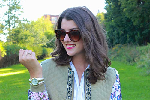Image of zeroUV - Round Retro Oversized Sunglasses for Women with Colored Mirror and Neutral Lens 53mm