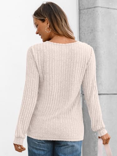 AUTOMET Long Sleeve Henley Shirts Women’s Business Casual Lightweight Tunic Sweater Tops