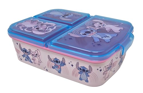 Theonoi Fiambrera infantil / Caja de sándwich de varios diseños disponibles Hecha de plástico sin BPA (Lilo y Stitch)