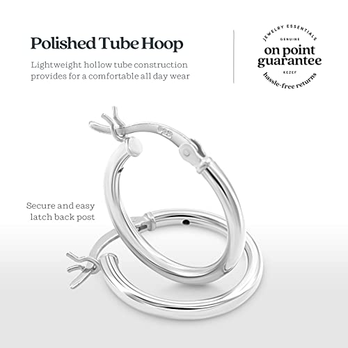 Kezef 925 Sterling Silver Hoop Earrings | 2Mm High Polished Silver Hoops For Women, Girls And Men | Lightweight Earring 50Mm Diameter #TOP3