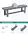 SERWALL Kitchen Table Set for 4?67" Extended Large Dining Table with 2 Benches, Gray