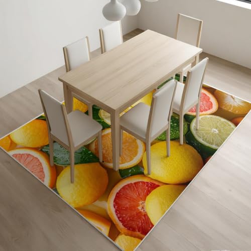 Tapis de chambre doux citron orange antidérapant pour cocon chaleureux - 5