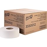 Genuine Joe Jumbo Roll Bath Tissue, 2-Ply, 3.3' x 500', White, 12 Count