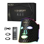 Led Face Mask Light Therapy, Red Light Therapy for Face, 7-1 Colors LED Facial Skin Care Mask, Black
