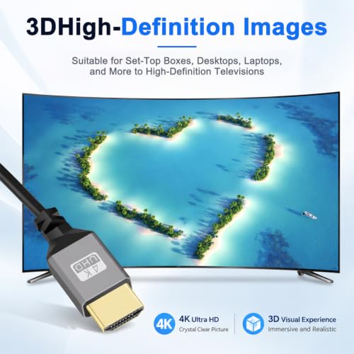 Image of Verilux Right Angle Mini HDMI to HDMI Cable, 4K 60Hz, 90 Degree Plug
