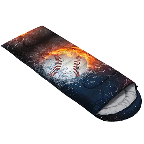 Image of QOOMO Axolotl Cute Camping Sleeping Bags,3 Season Warm & Cool Weather,Lightweight,Waterproof Sleeping Bags for Adults & Kids,Traveling,and Outdoors