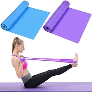 HQdeal 2Pcs 1.5 M Elastic Resistance Exercise Bands, Unisex Resistance Exercise Bands Ideal For Pilates, Yoga, Rehab, Stretching, Ballet, Gym, Strength Training