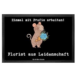 Mr. & Mrs. Panda 40 x 60 Fußmatte Florist aus Leidenschaft – Geschenk, Fußabstreifer, Fußabtreter, Motivfußmatte…