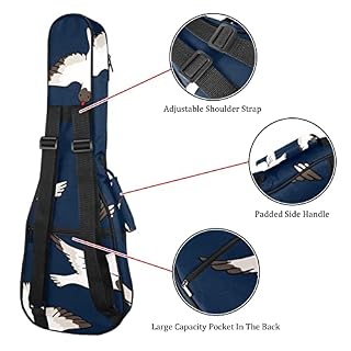 Housse pour ukulélé avec motif oiseau blanc sur fond bleu marine 10 mm d’épaisseur rembourrage éponge 53,3 cm sac de… - Les Beatles, Paul McCartney, John Lennon, RIngo Starr, George Harrison Housse pour ukulélé avec motif oiseau blanc sur fond bleu marine 10 mm d'épaisseur rembourrage éponge 53,3 cm sac de… – Image 3