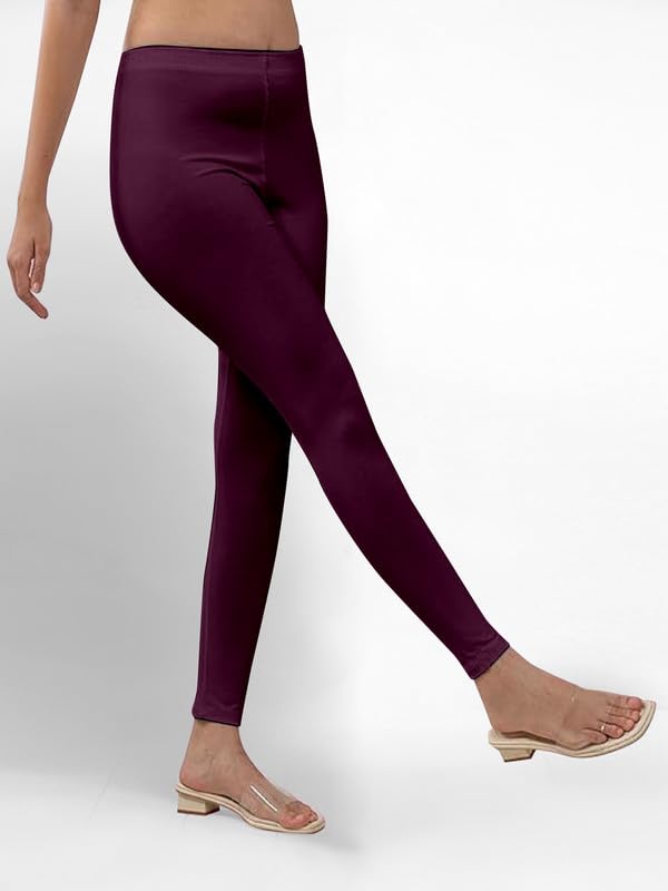 Image of TRENDMALLS Women's Super Combed Cotton Elastane Stretch Ankle Length Leggings with Ultrasoft Waistband
