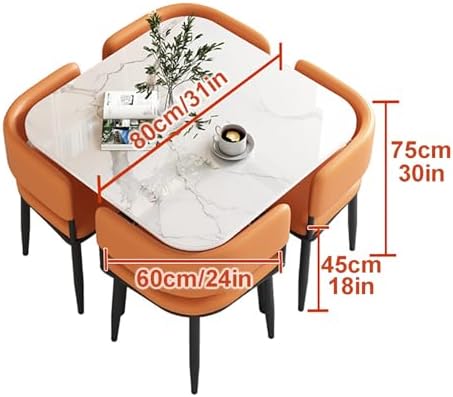 Modern Square Dining Table Set with Chairs Compact Office Reception Club Table for Meeting Room Blue