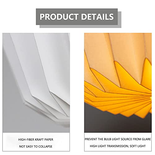 Paper Origami Lamp Shade Aleegado Paper Lantern Art Chandelier White Round Paper Pendant Lamp Shade (White Square) #TOP5