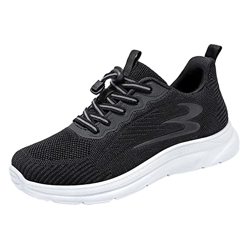Zapatillas deportivas para hombre, con soporte de arco, de malla transpirable, para correr, ligeras, para correr, caminar, tenis para hombre, para interiores, gimnasio, fitness, Black, 42 1/3 EU