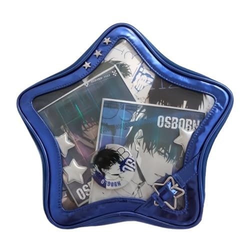 Star Single Shoulder Crossbody Bag Handbag and Purse for Women Ita Bag with Insert Pins Display Backpack (blue-1)