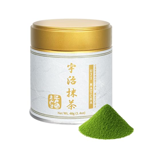 YEDOENSIS Ceremonial Uji Matcha - Japanese Green Tea Ceremonial Uji Matcha Powder Vegan Gluten-Free (40g)