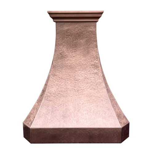 Image of SINDA Wall Mount Copper Range Hood, Hand-Crafted Copper Range Hood with High Airflow Centrifugal Blower, Includes SUS 304 Liner and Baffle Filter, High CFM Vent Motor, 30 inchWx36 inchH, H30LNW3036 (In Stock)