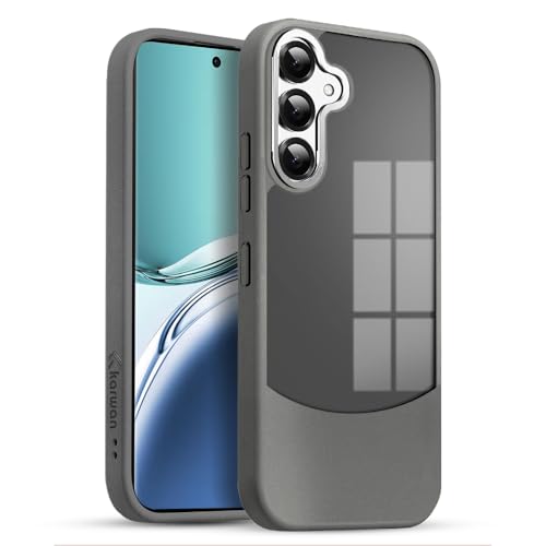 Image of KARWAN️Fusion Edge Leather Transparent Mobile Back Case | Slim Fit | Anti-Fingerprint| Scratch-Resistant | Premium Grip | Shockproof case | Back Cover for Samsung Galaxy S24 Plus || Grey