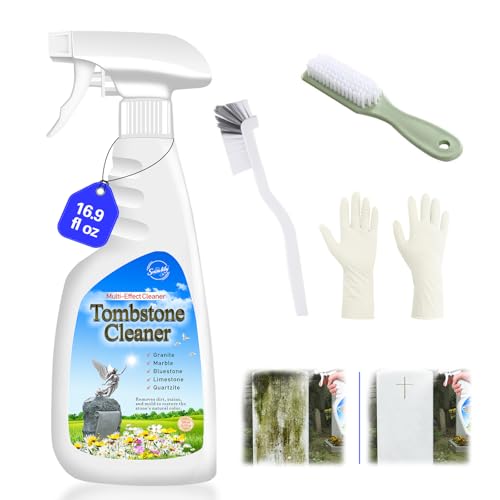 SnowLily Headstone Cleaner for Graves,Granite Cleaner & Stone Renewer, Formulated to Clear Moss &...