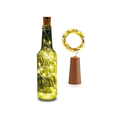 One94Store20 Led Wine Bottle Cork Copper Wire String Lights,2M Battery Operated (Warm White,Pack Of 1)2 meters