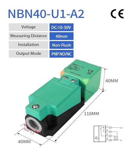 Interrupteur de proximité carré NBN40-U1-A2 capteur inductif PNP 40mm longue portée