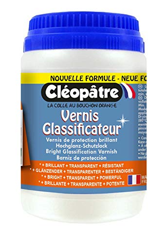 CLEOPATRE – Vernis Glassificateur de Protection 250g - Transparent Brillant et Incolore - Sans Solvant - Tous Supports - Fabrication Française