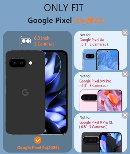 Image of FNTCASE for Google Pixel 9A Case: Dual Layer Protective Heavy Duty Cell Phone Cover Shockproof Rugged with Non Slip Textured Back - Military Protection Bumper Tough - 2025, 6.3 inch (Blue)
