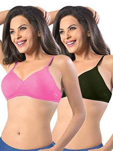 Image of SONARI Womens Non Padded Cotton Bra | Wire Free, Medium Coverage, Seamless Cups, Comfortable Polyester Cotton Blend Fabric | Adjustable Straps, Ideal for Everyday Wear - Smile