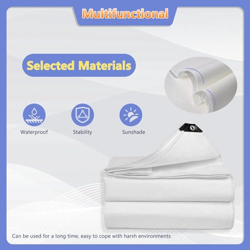 Lona Impermeable de Alta Resistencia de 3 x 4 m, 3 x 5 m, 4 x 6 m, con Ojales y Cuerda para caravanas, Piscinas y Barcos. Refugio Duradero para Exteriores.