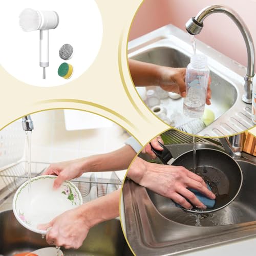 Brosse de nettoyage électrique rotative pliable avec batterie rechargeable
