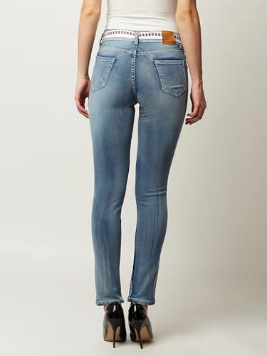 Image of Miss Chase Women's Skinny High Rise Cropped Fringed Hemline Detailing Stretchable Denim Jeans