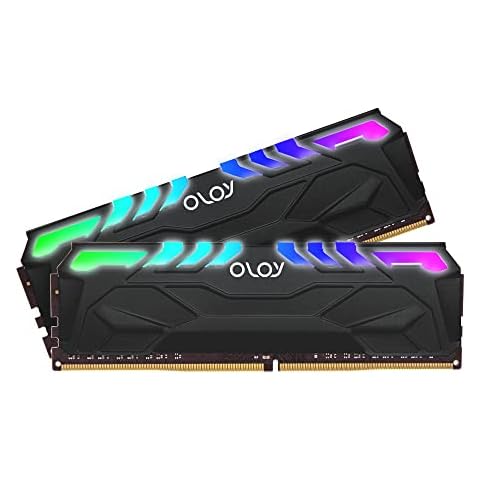 OLOy DDR4 RAM 32GB (2x16GB) Black Owl Aura Sync RGB 3200 MHz CL16 1.35V 288-Pin Desktop Gaming UDIMM (MD4U1632161BHJDA) Cover