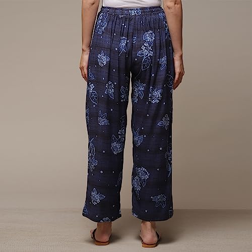 Image of BIBA Women's High Rise Nylon Liva Casual Style Straight Pant