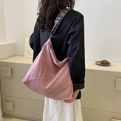 Image of JARKJARD Women Corduroy Tote Bag Large Shoulder Hobo Bag for Women Boho Casual Handbag Purse
