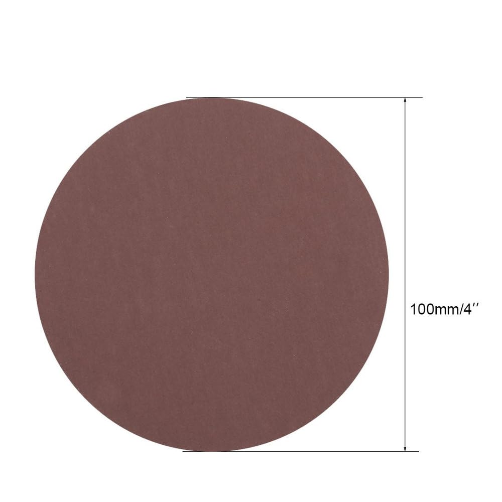 Kit de 52 Feuilles de Papier abrasif 4 Pouces avec Support Auto-agrippant et Adaptateur de perceuse M10 pour Le meulage des Murs en céramique et en métal, 52 pièces, 4 p