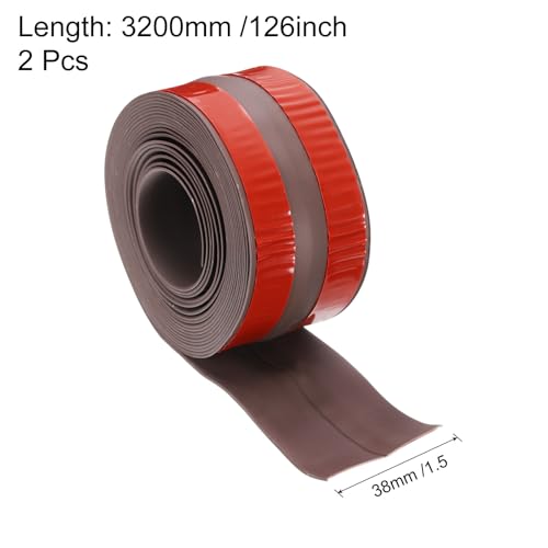 Image of uxcell 126 inchx1.5 inch Caulk Tape Waterproof Tape Not Go Moldy Self Adhesive Shower Tape Caulk Strips for Kitchen Countertop,Bathroom Toilet Floor Brown 2Pcs