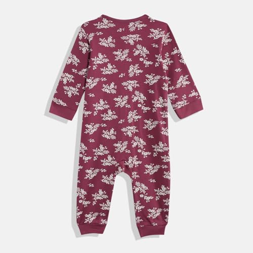 Image of Mothercare Baby Romper Sleepsuit Autumn Print Full Sleeve Pink