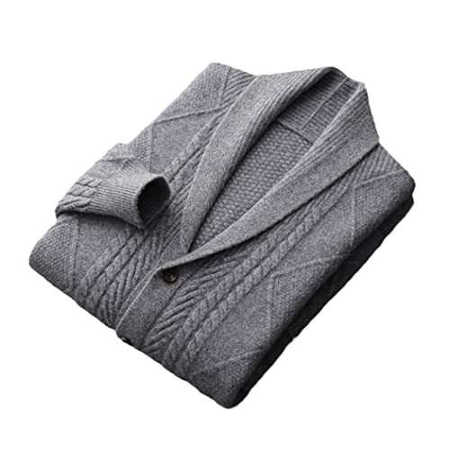 Cardigan d'hiver en cachemire homme anti-froid gilet de bureau gris