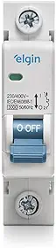 Disjuntor Monopolar MCB Curva C 3KA 100A Elgin - 1 Polo, 100 Amperes, Mini