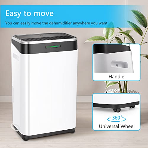 Image of Antarctic Star 45 Pint Dehumidifier - 2750 Sq Ft Dehumidifiers for Home, Basements with Humidity Sensor, Air Filters, Auto Defrosting and Energy Use Electronic Control Smart Off /On