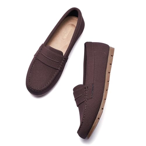 Image of Cvistpieo Loafers for Women Comfortable Dressy Casual Work Flats Lightweight & Breathable Slip On Walking Shoes Knit